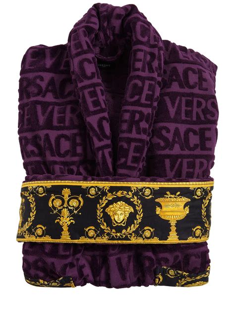 robe purple versace|Versace colorful robe.